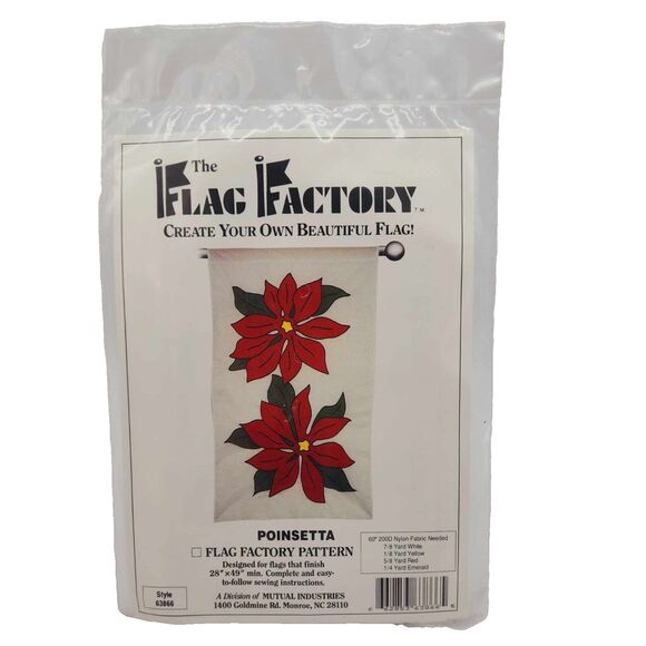 Flag Factory Garden Flag Pattern Poinsetta Style #63866 Christmas Poinsettia NEW - Picture 1 of 4
